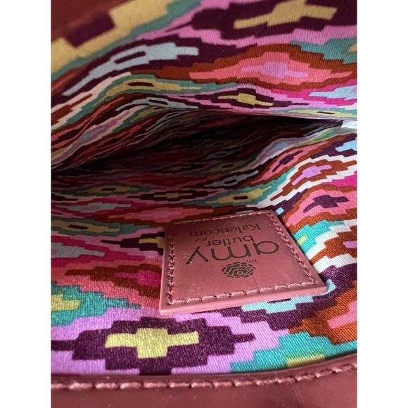 AMY BUTLER RED FLOWER Floral Faux Leather iPad Tablet Sleeve EUC 10”x8” - Picture 2 of 4